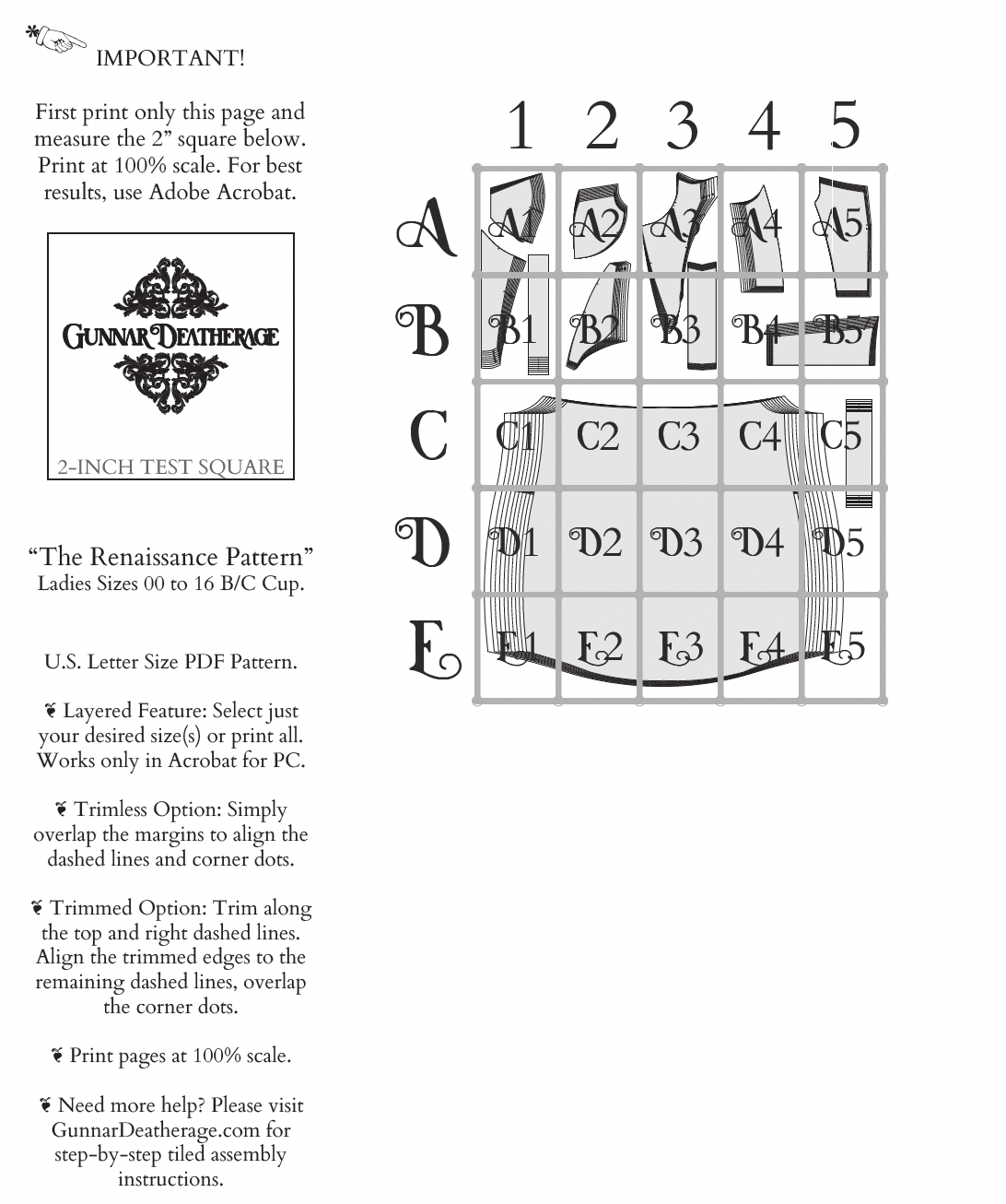 The Renaissance Bustier Sewing Pattern PDF | Gunnar Deatherage