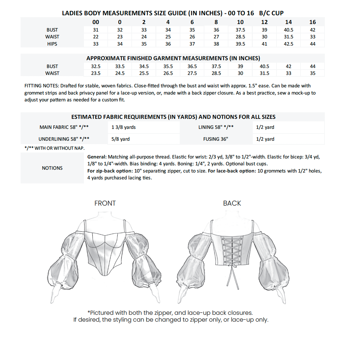 The Renaissance Bustier Sewing Pattern PDF | Gunnar Deatherage