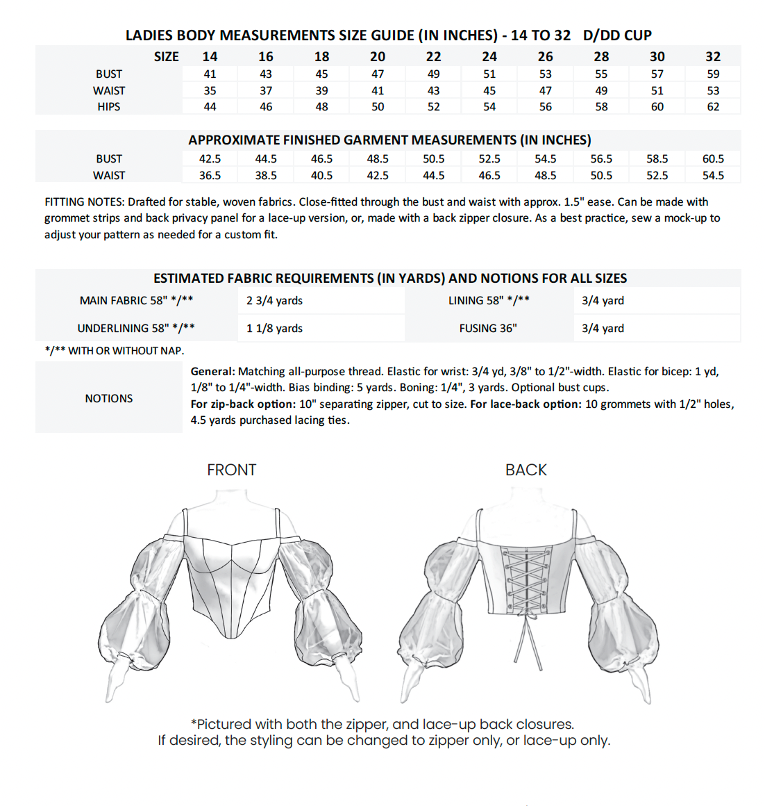 The Renaissance Bustier Sewing Pattern PDF | Gunnar Deatherage