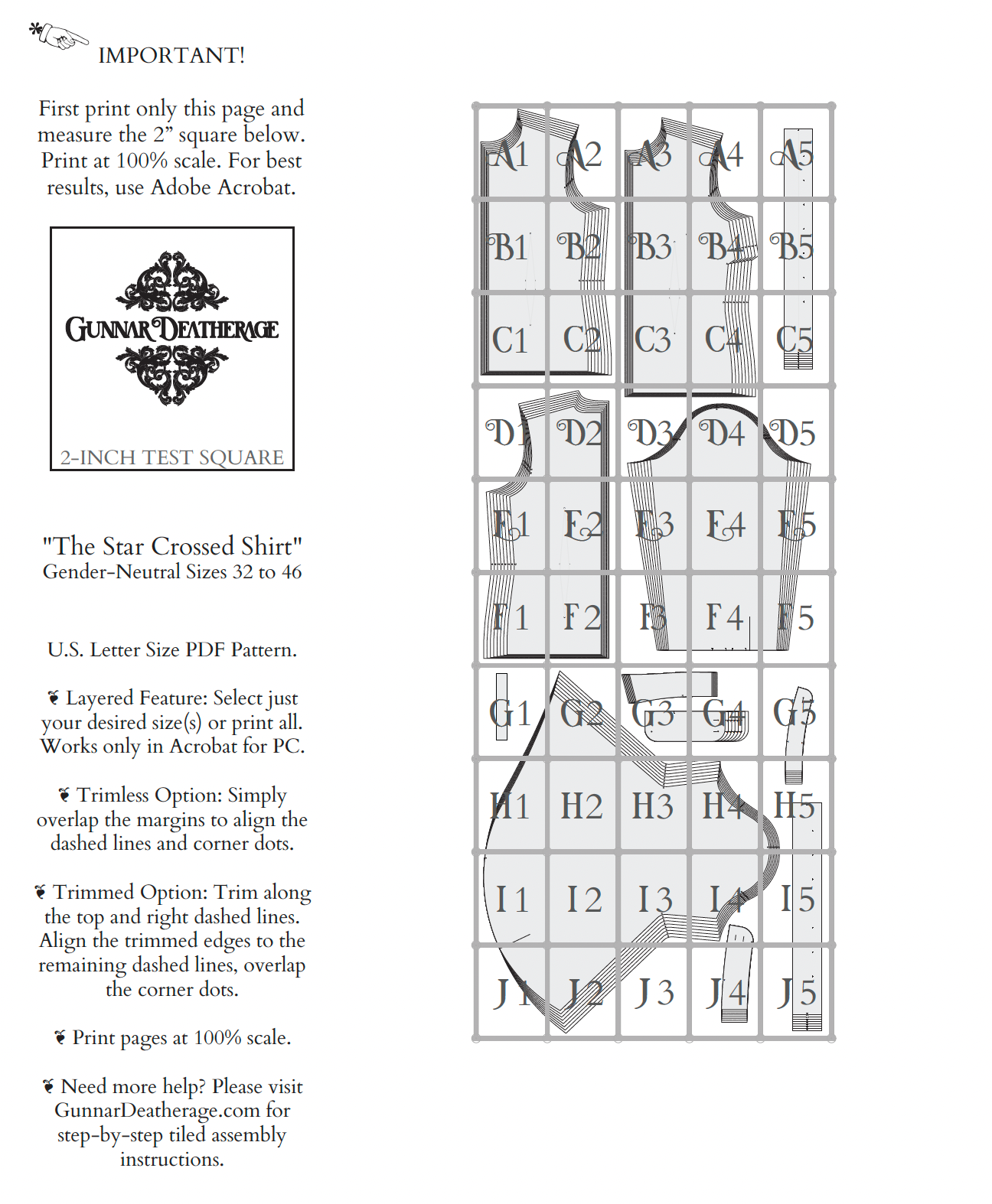 The Starcrossed Shirt Sewing Pattern PDF | Gunnar Deatherage