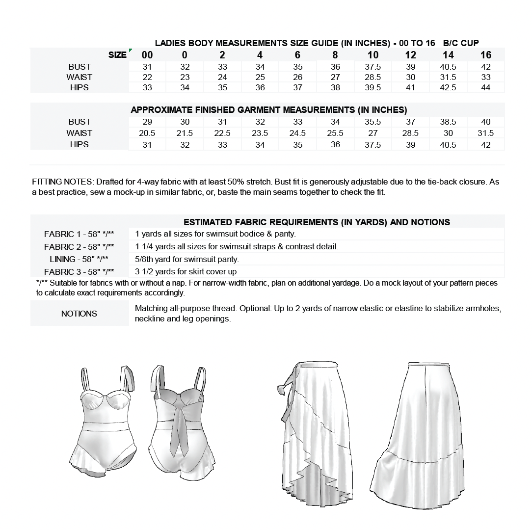 The Martini Swimsuit Sewing Pattern (3 in 1) PDF | Gunnar Deatherage