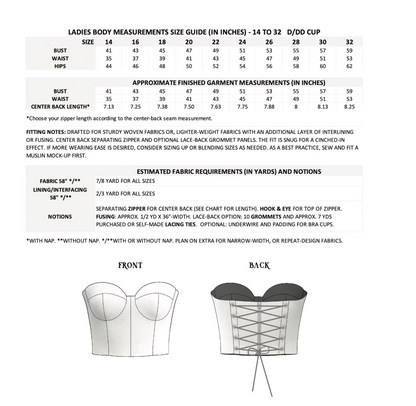 The La Farfalla Bustier Sewing Pattern PDF | Gunnar Deatherage