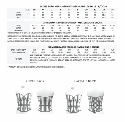 The Spellbound Corset Sewing Pattern PDF | Gunnar Deatherage