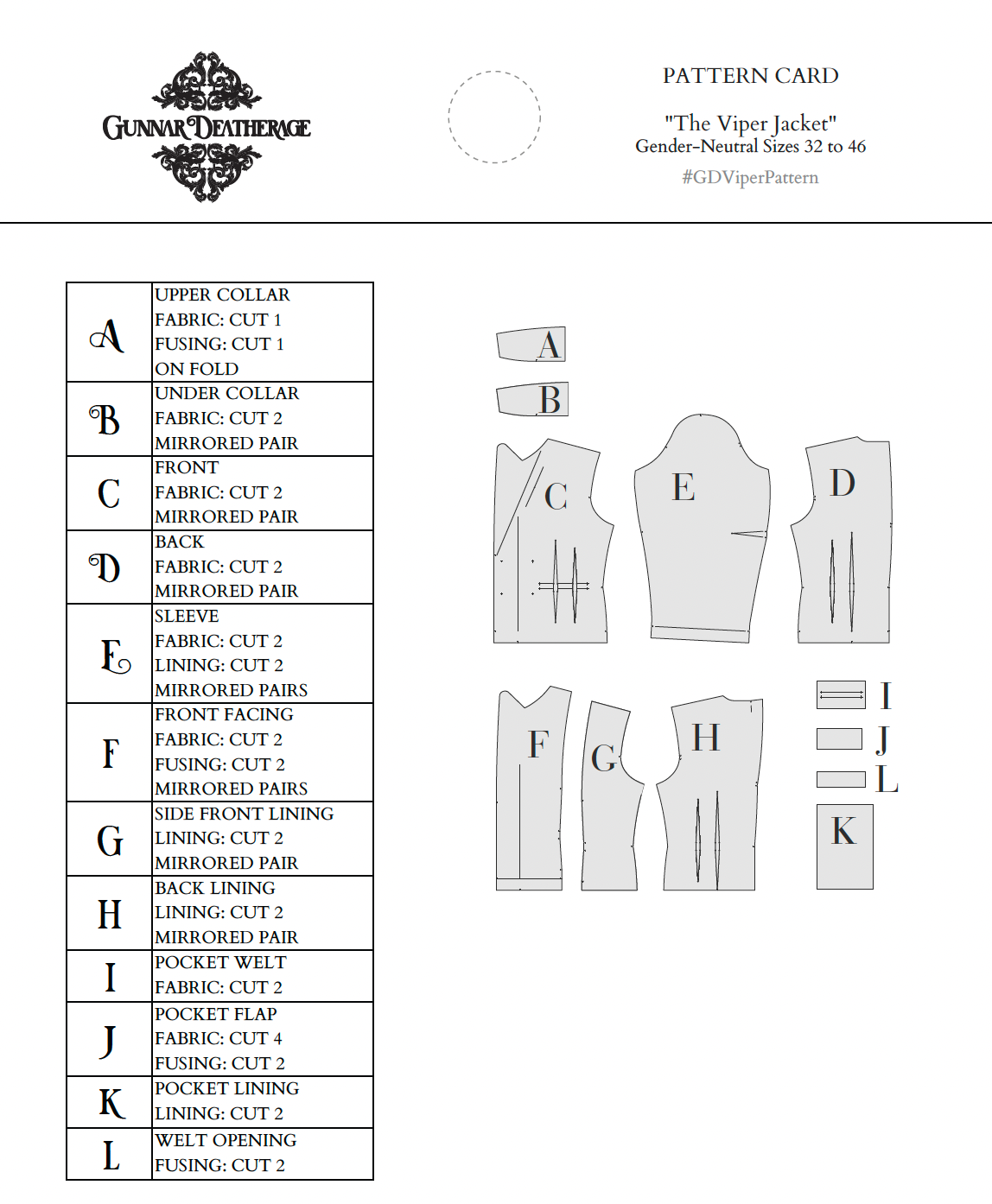 The Viper Blazer Sewing Pattern PDF | Gunnar Deatherage