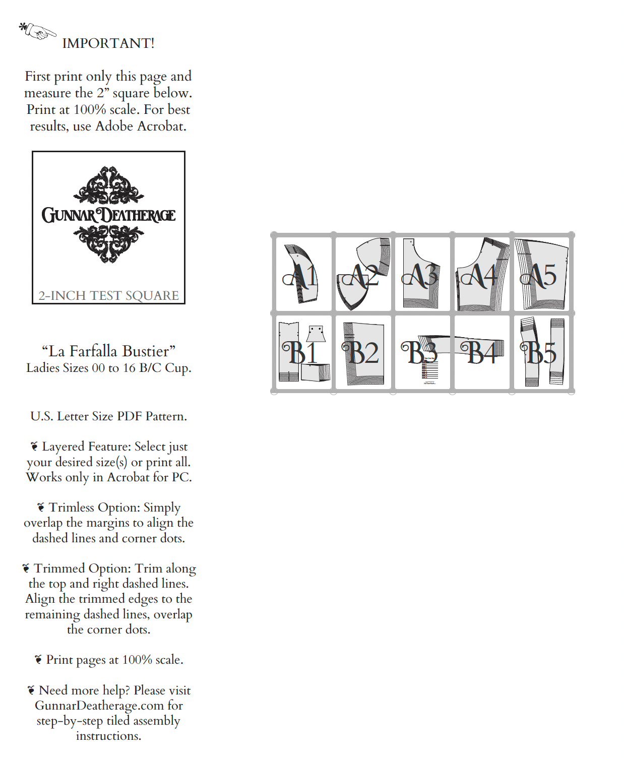 The La Farfalla Bustier Sewing Pattern PDF | Gunnar Deatherage