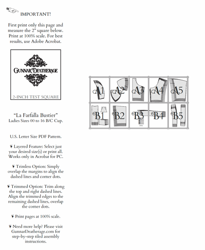 The La Farfalla Bustier Sewing Pattern PDF | Gunnar Deatherage