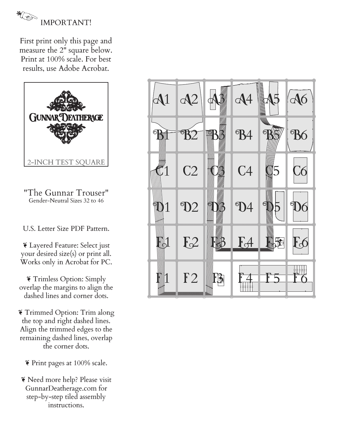The Gunnar Trouser Sewing Pattern PDF | Gunnar Deatherage