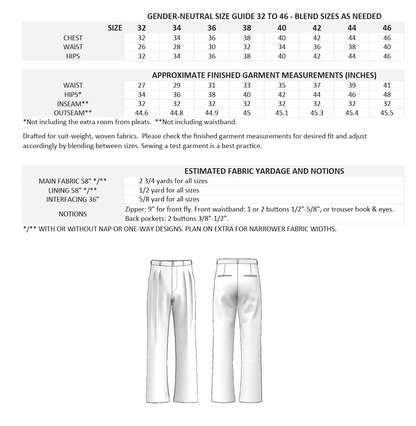 The Gunnar Trouser Sewing Pattern PDF | Gunnar Deatherage