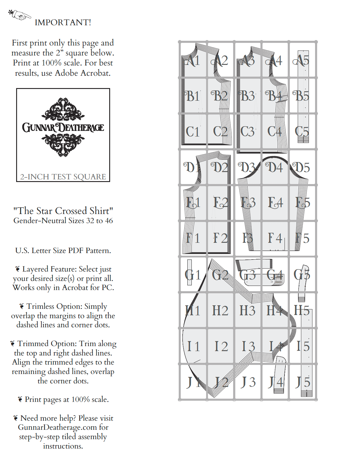 The Starcrossed Shirt With Bonus Sleeve Sewing Pattern PDF | Gunnar Deatherage