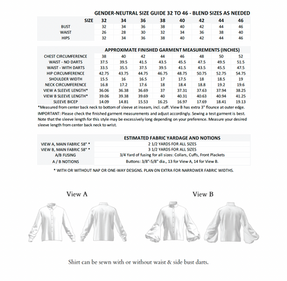 The Starcrossed Shirt With Bonus Sleeve Sewing Pattern PDF | Gunnar Deatherage