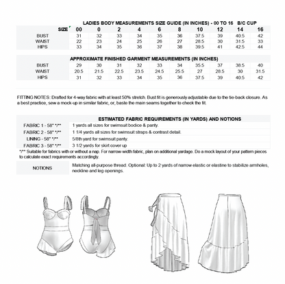 The Martini Swimsuit Sewing Pattern (3 in 1) PDF | Gunnar Deatherage