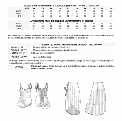 The Martini Swimsuit Sewing Pattern (3 in 1) PDF | Gunnar Deatherage